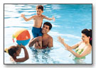 family in the pool